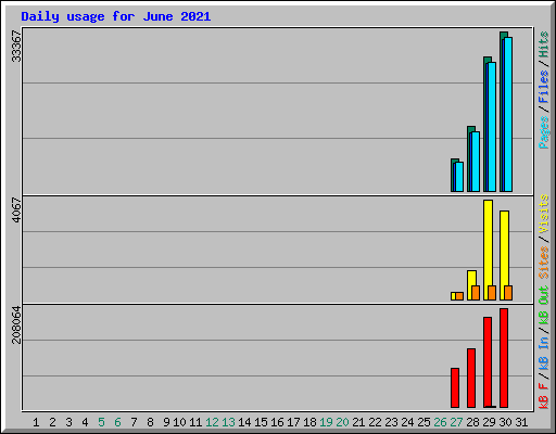 Daily usage for June 2021