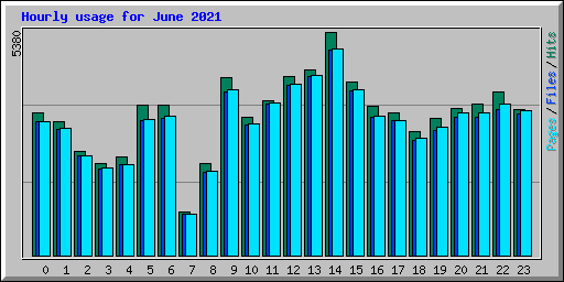 Hourly usage for June 2021